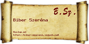 Biber Szeréna névjegykártya